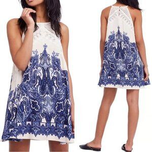 Free People Women's Size SP Shea Printed Mini Swing Dress